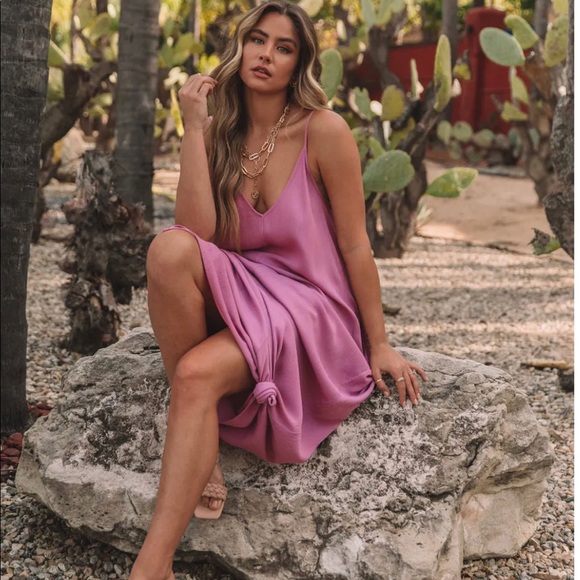 VICI OLIVIAN POCKETED MAXI DRESS ~ Mauve Tie dye S/M - Picture 1 of 7